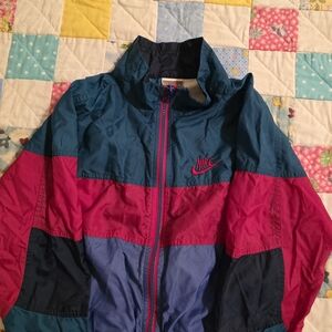 Nike Kids Multicolor Puffer Jacket - Teal, Pink, and Blue